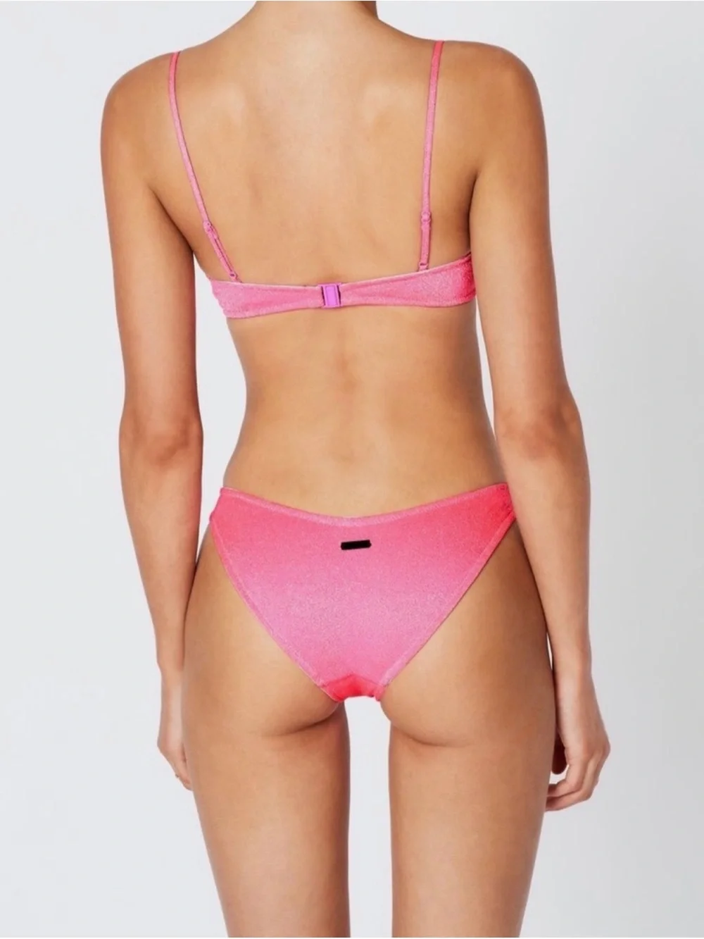 Triangl swimwear Pink Mica Pitaya Sparkle Shimmer Bandeau Bikini Set XS